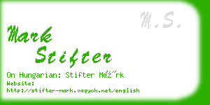 mark stifter business card